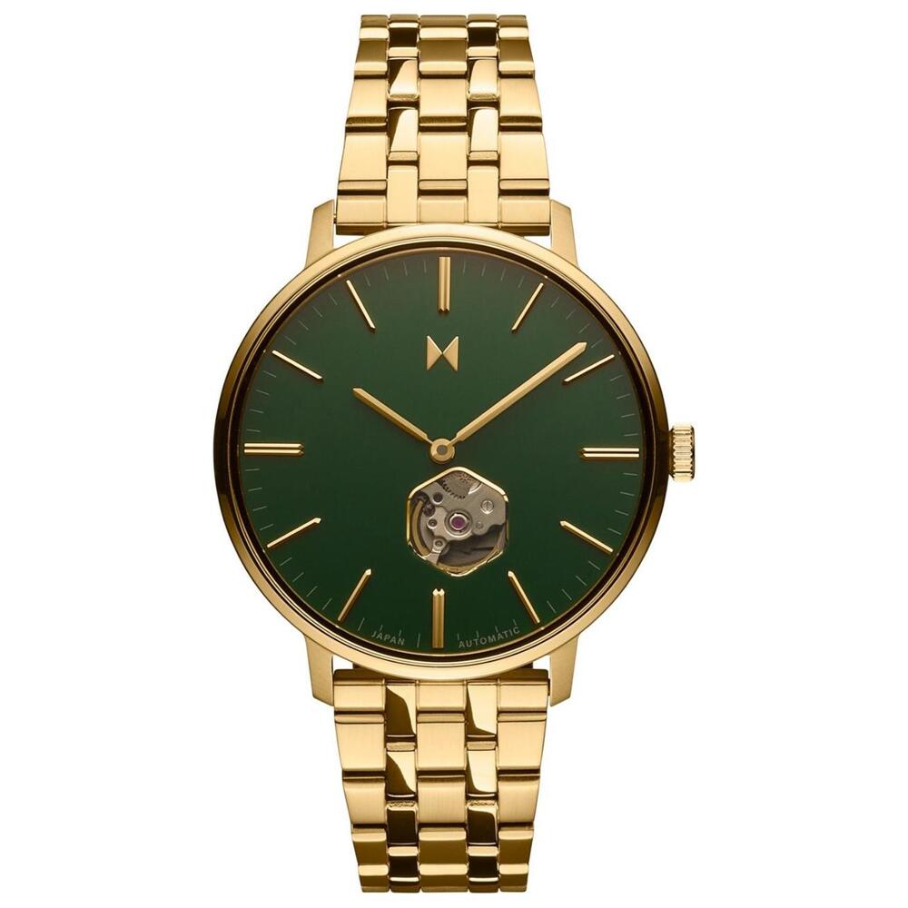 MVMT Men's Legacy Slim Automatic Gold-Tone Stainless Steel Watch 42mm Green NEW